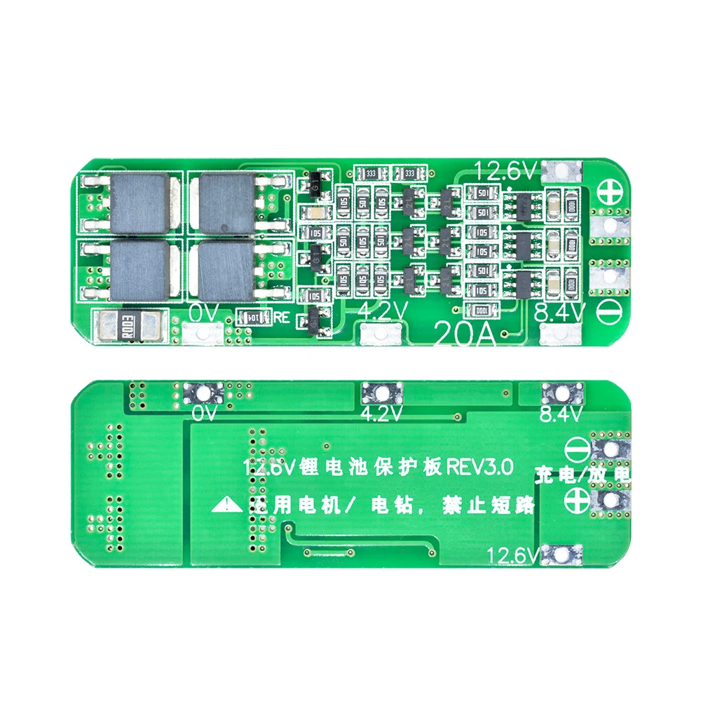 

Зарядное устройство для литий-ионной, литиевой батареи 3S 20A, 18650, печатная плата для двигателя сверла, 12,6 в, модуль литий-полимерной батареи 64x20x мм