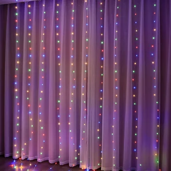 1 Pc LED Curtain Lights with Remote Control USB, Suitable for Home Room,Wedding,Party,Window,Wall,Halloween Christmas Decoration 6