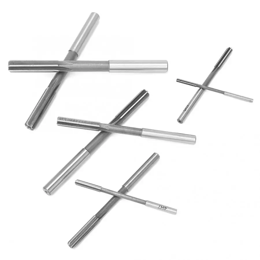Steel Reamer Tools 8Pcs Chucking Reamer H7 Machine Reamer Set 3-10mm Straight Shank Chucking Metal Cutter Tool