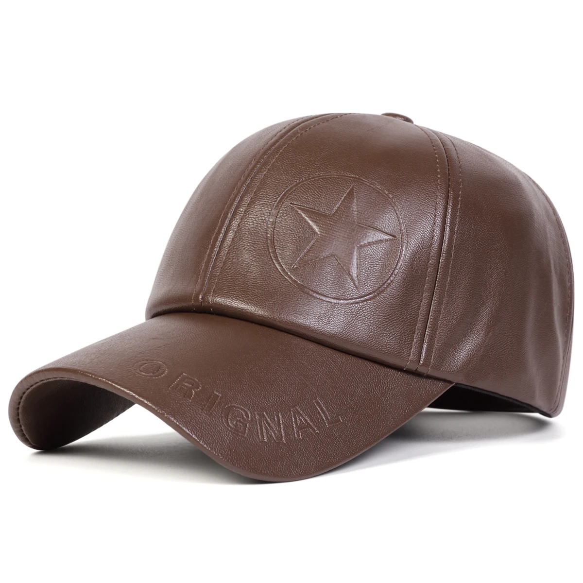 Unisex Pentagramm ORIGNAL Imprint PU Leder Baseball Caps Frühling Herbst Outdoor Einstellbare Casual Hüte Sonnenschutz Hut Sport Kappe – Detail 6