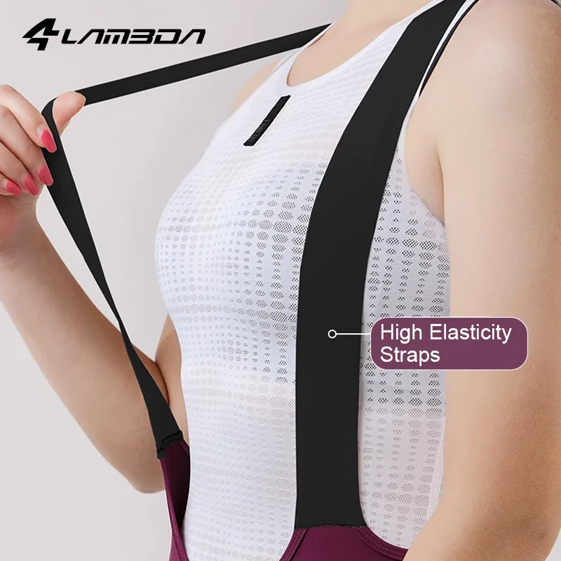 LAMEDA Cycling Bib Shorts Women's Pro Cycling Bibs 6 Hours Pads High Waist Bicycle Shorts Breathable Road Bike Clothing 6