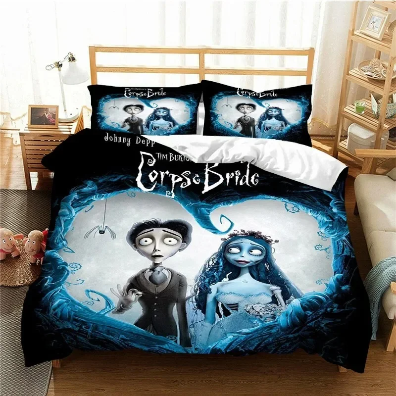 love animated film corpse bride Bedding Set Single/Twin King Duvet Cover home Bedroom Decor Bedspread Pillow Cover 4