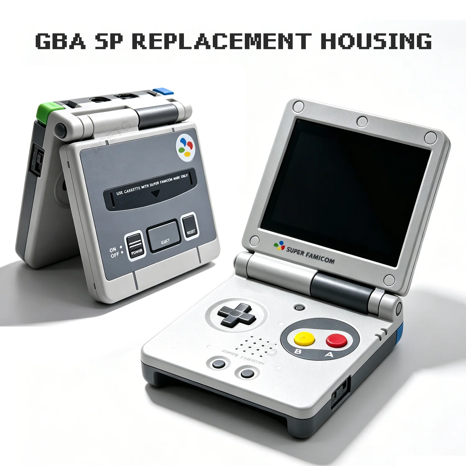 Carcaça de Reposição Completa Retrô para GBA SP: Kit de Recondicionamento Antichoque e Antirriscos para Console de Jogos GBA SP SFC