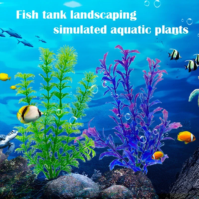 1-5 Simulation Artificial Plants fish tank ornaments fish tank decorations aquarium ornaments artificial plants artificial aquarium plants Aquarium Decor Plastic Underwater Weed Grass Aquarium Accessories Fish Tank Decoration Ornament