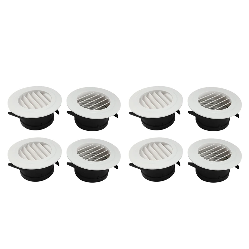 

8 Pieces 4 Inch Air Vent Louver, Air Grill Cover With Built-In A Fly Screen For Bathroom Office Home