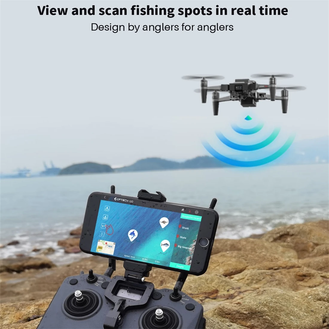 Drone de pesca a prova d agua com liberacao de isca mini drone dobravel com camera 4K para mar