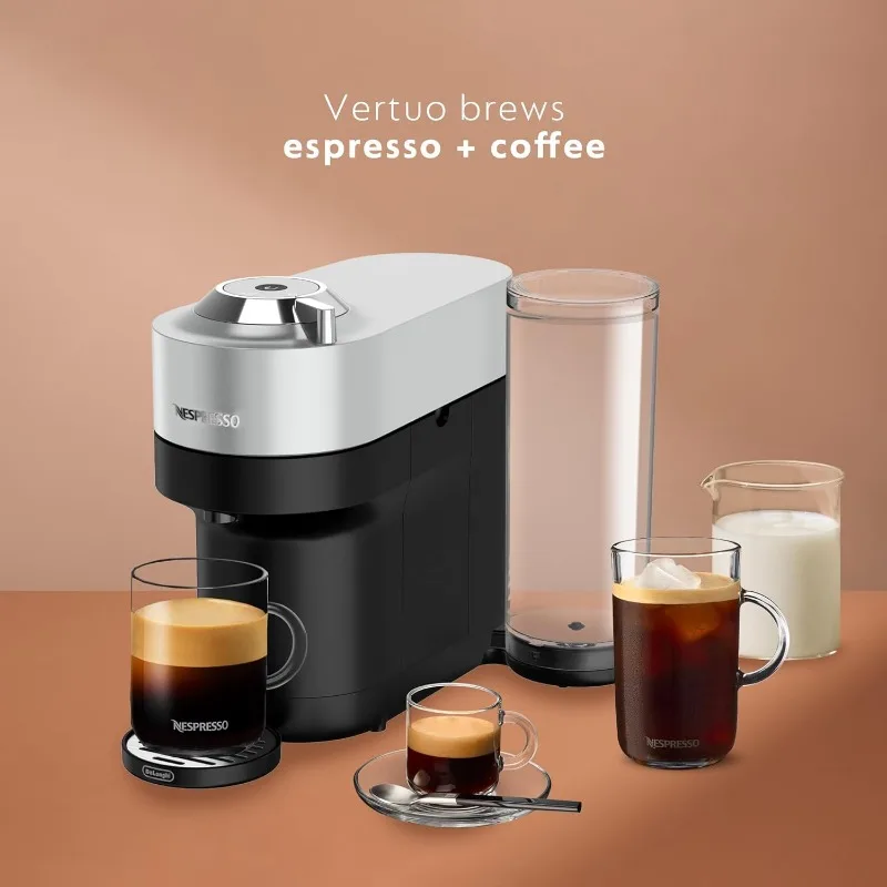 Nespresso Vertuo Pop+ Deluxe Coffee and Espresso Machine by De'Longhi, 120 Volts, Silver 3