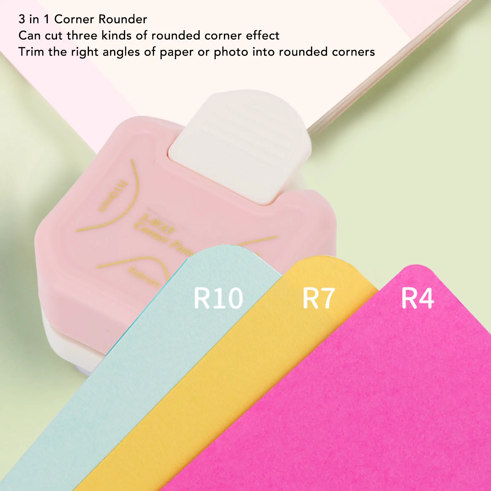 3 in 1 Paper Corner Cutter R4mm R7mm R10mm Rounder Puncher for Cardstock Photo Scrapbooking Crafts Making Paper Corner Rounder