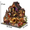 DIY Wooden Miniature Model Kit Magic Spirit Cottage Casa Doll Houses 3D Puzzle Dollhouse With Furniture Lights for Friends Gifts 6