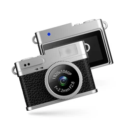 Vintage - Style Children's 1080P Mini Digital Camera and Camcorder - 16G TF Card (Black)