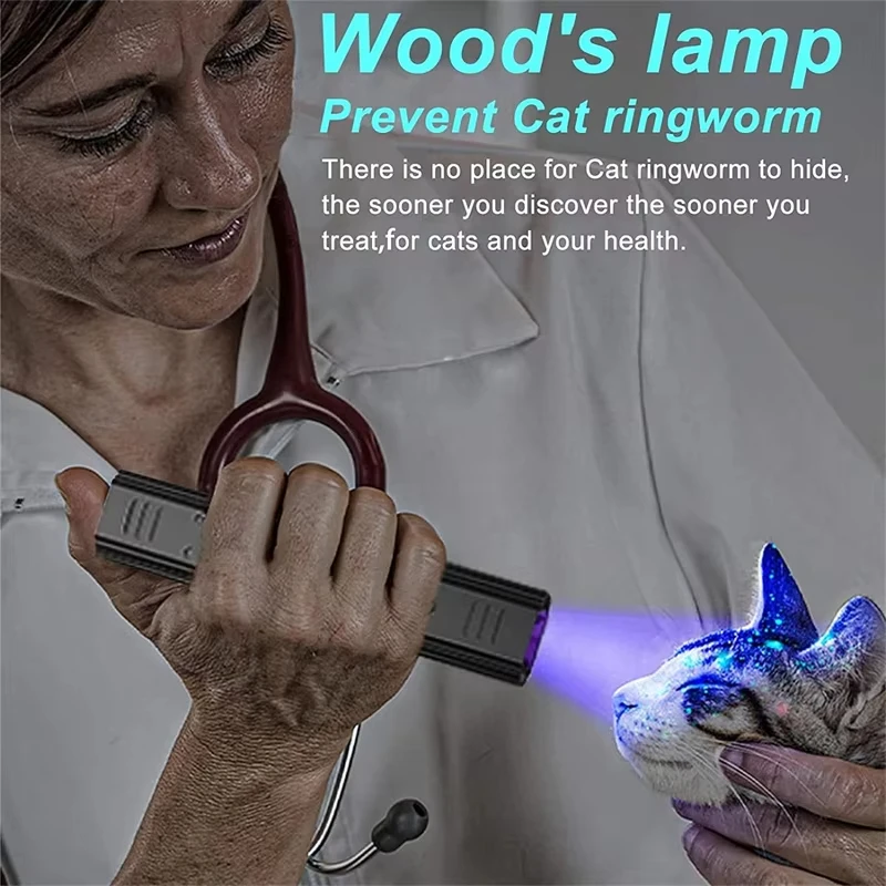 Dog And Cat Ringworm Detector Portable Black Light Flashlight UV Ringworm Lamp For Dog And Cat Urine Testing And Skin Care_voghion.com