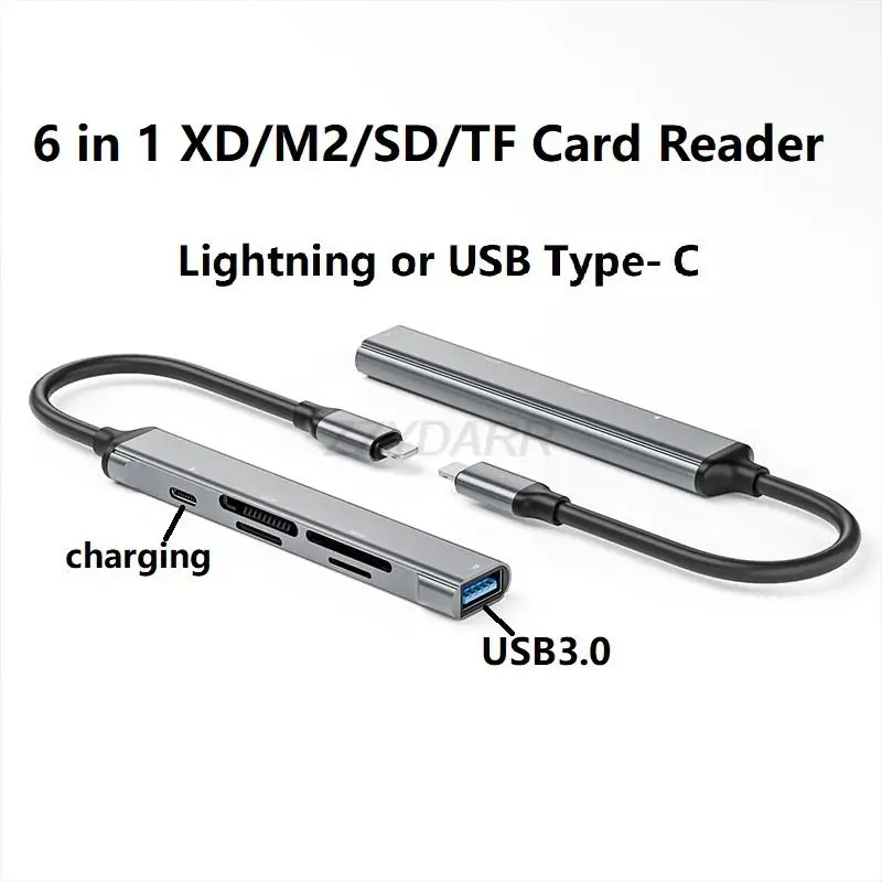 6-in-1 Multifunctional Card Reader Adapter with Charging