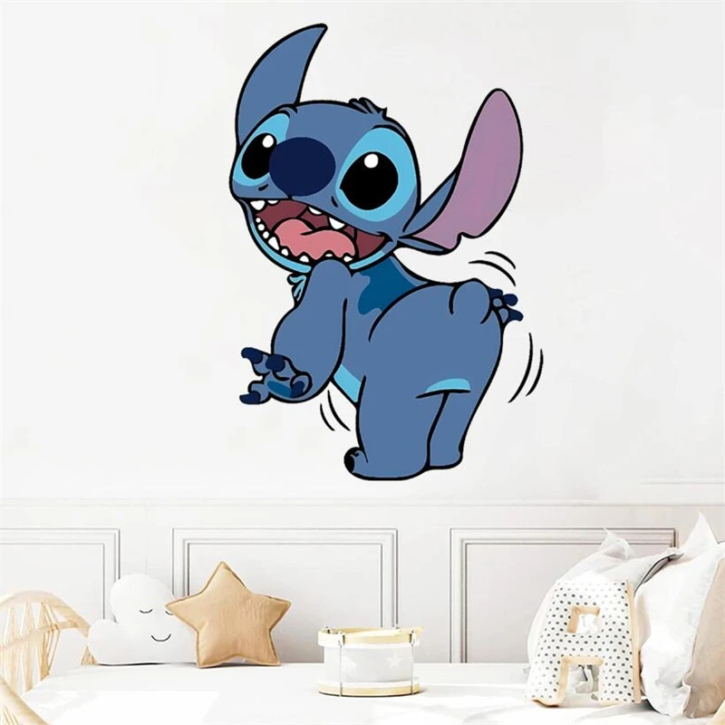 Lilo & Stitch Cartoon Stitch Movie Wall Stickers For Kids Rooms Kindergarten Living Room Bedroom Wall Decoration Animated Poster
