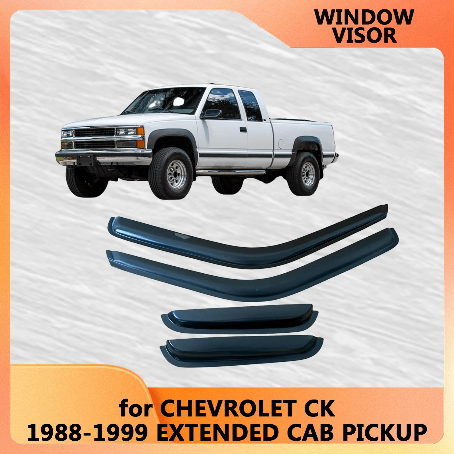 Window Visor for CHEVROLET CK EXTENDED 1988-1991 1992 1993 1994 1995 1996 1997 1998 1999 Wind Deflectors Rain Guards Door Visor