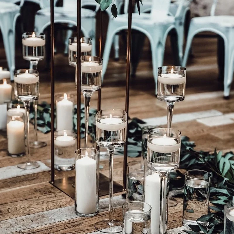 Romantic Glass Candle Holders Simple Wedding Decorations Elegant Ideal Dinner Candle Holders Bar Cup Party Table Candlesticks - Image 2