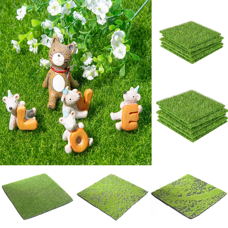 1Pc 15/30cm Artificial Lawns Turf Carpets Fake Sod Grass Mat Garden Moss Landscape For Home Floor Aquarium Wedding Decoration