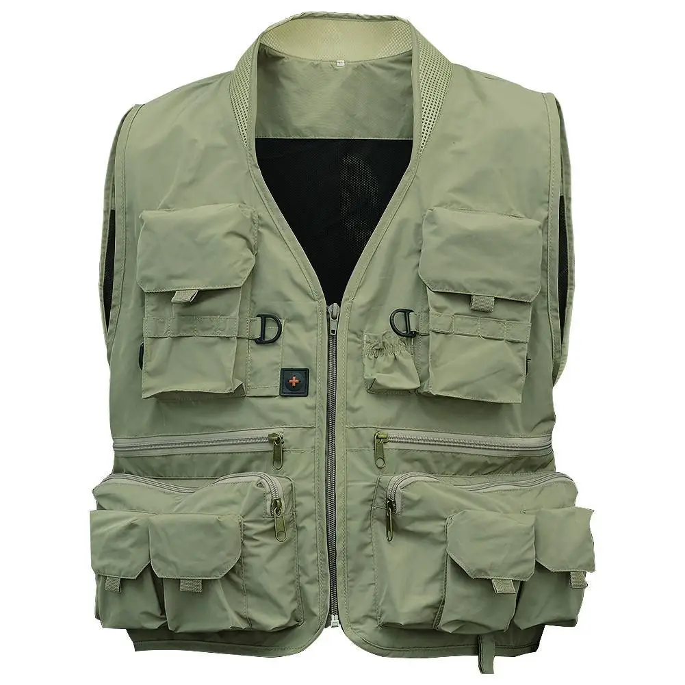 YFASHION Men's Multifunction Pockets Travels Sports Fishing Vest Outdoor  Vest L Khaki - AliExpress