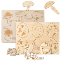Montessori Dinosaur Mushroom Wooden Puzzles Life Cycle Toy Plant Growth Cycle Science Teaching Aids Learning Education Toys Gift 1