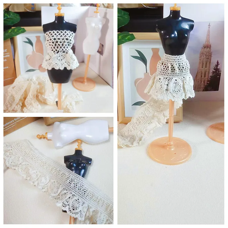 Nastro In Pizzo Ricamato Fiori 6 Cm, 2 Rotoli Rosa E Beige, Applicazioni Vintage All'uncinetto Per Cucito E Fai Da Te