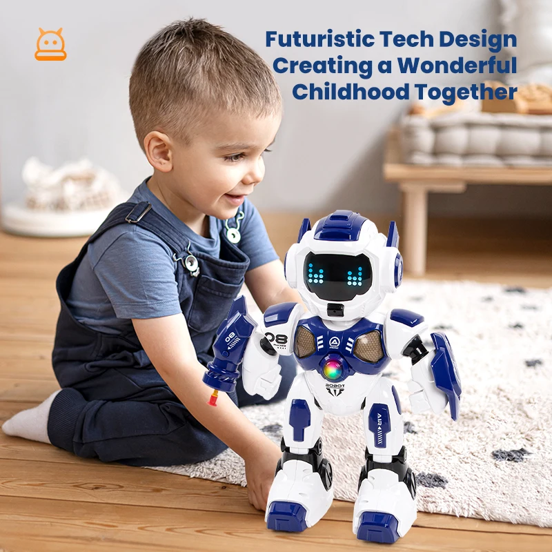 Programmable RC Robot Warrior Toy with Touch Sensor and Soft Bullet Launch