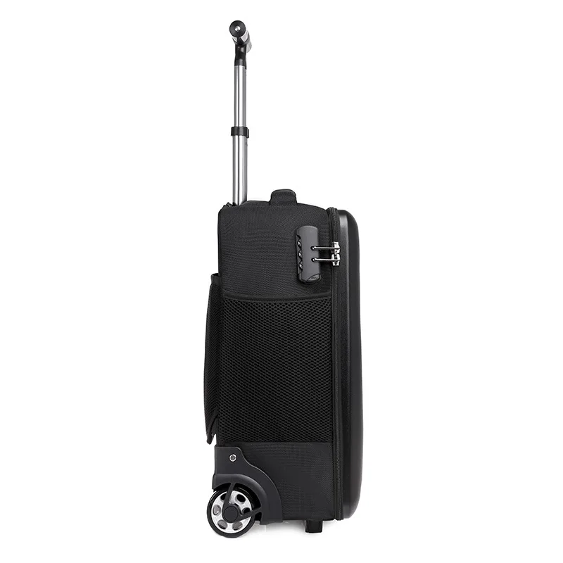 19 Inch Large Capacity Hard Shell Business Backpack Trolley Bag Travel Suitcase Rolling Luggage Multi-function Boarding Bag travel bag,pull bar suitcase