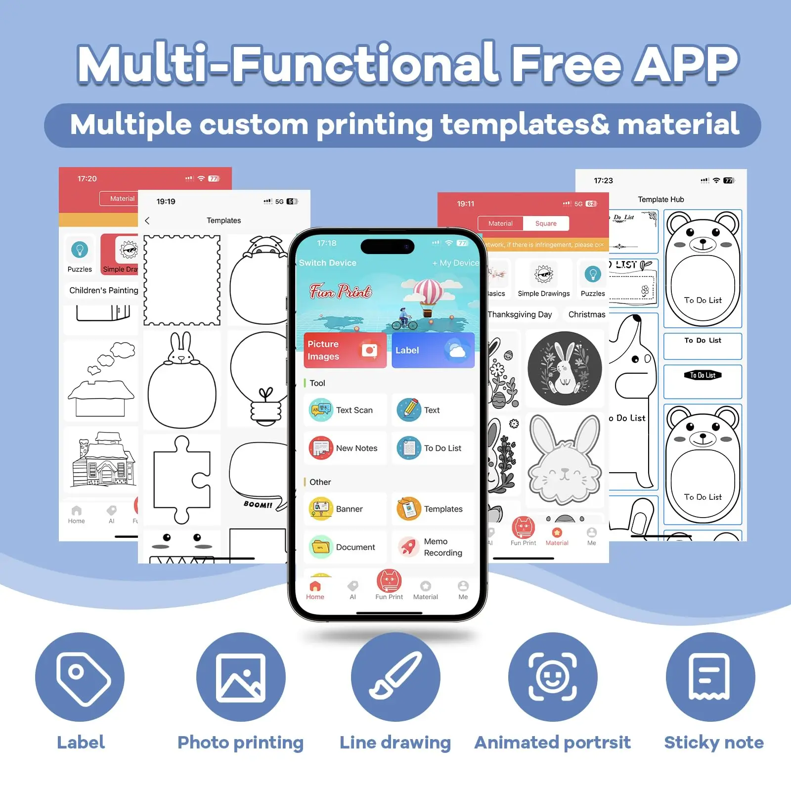 휴대용 미니 무선 사진 및 라벨 프린터, iOS/안드로이드 호환, 즉석 사진 인쇄 기능이 있는 무선 감열 프린터