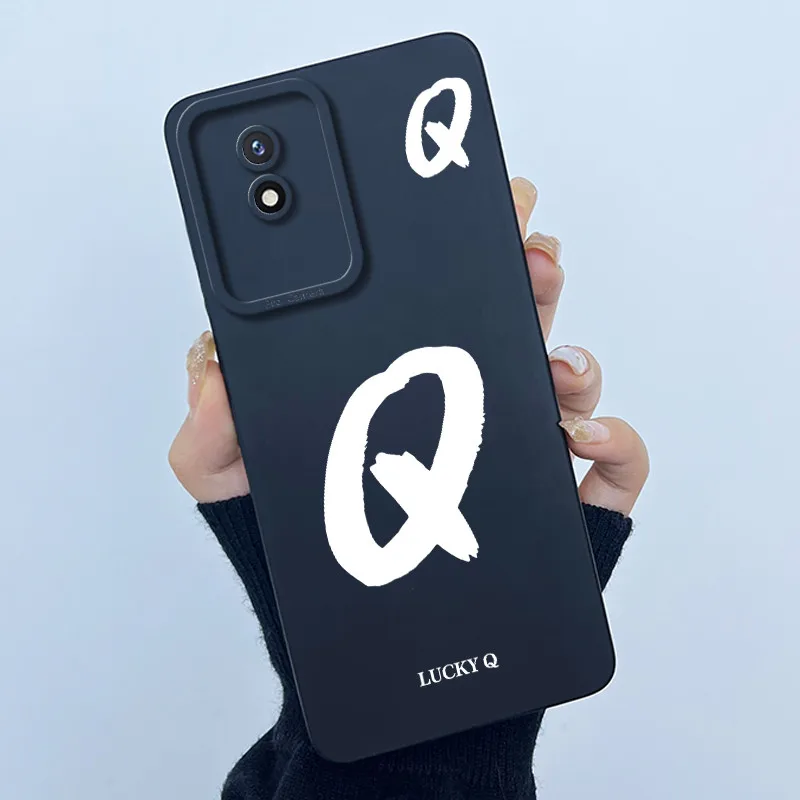 Lucky Initial Letter Silicone Soft Phone Case - Stylish Protective Bumper Cover
