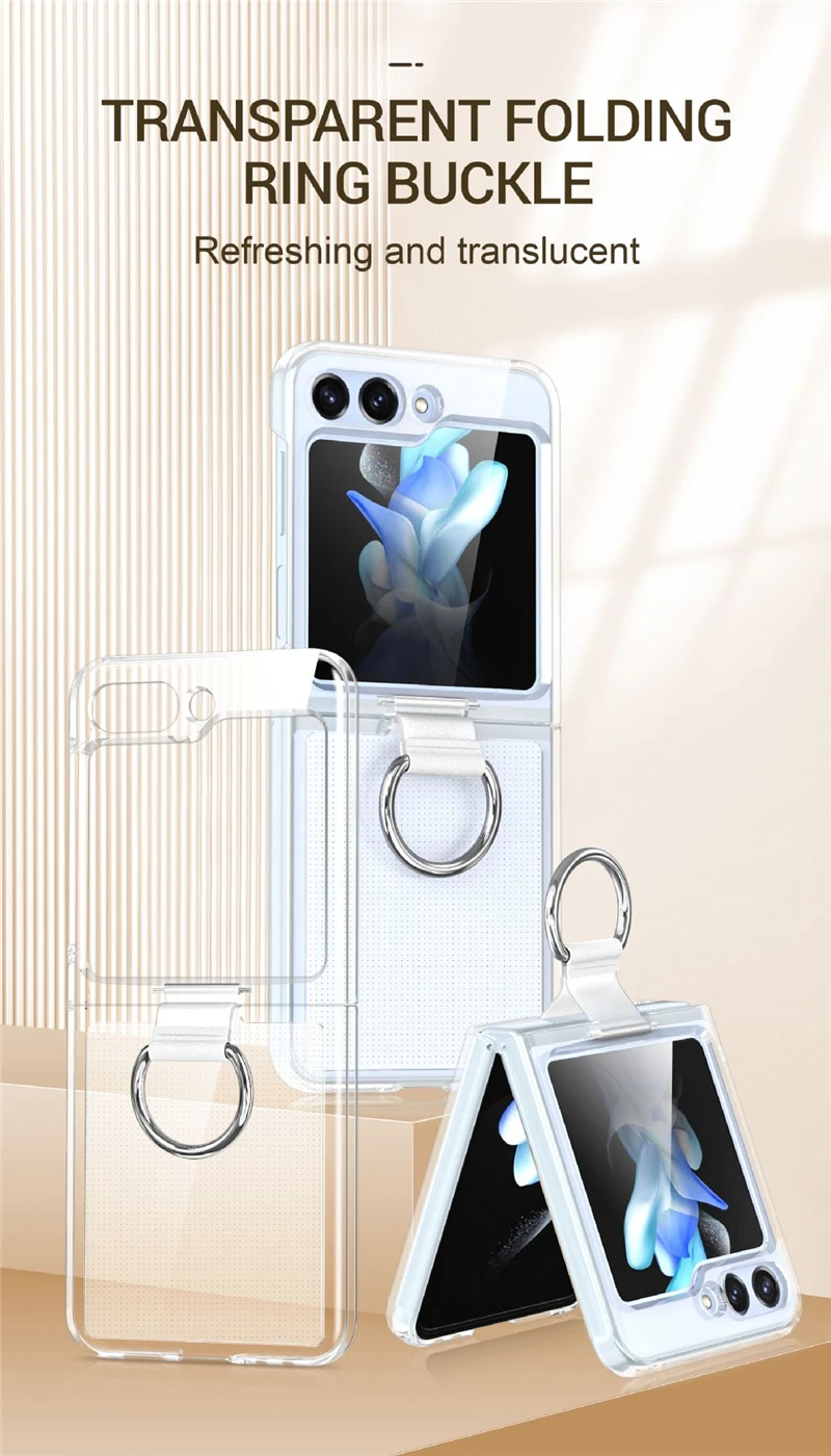 Fashion Phone Case With Ring And Silk Lanyard For Galaxy Z Flip_voghion.com