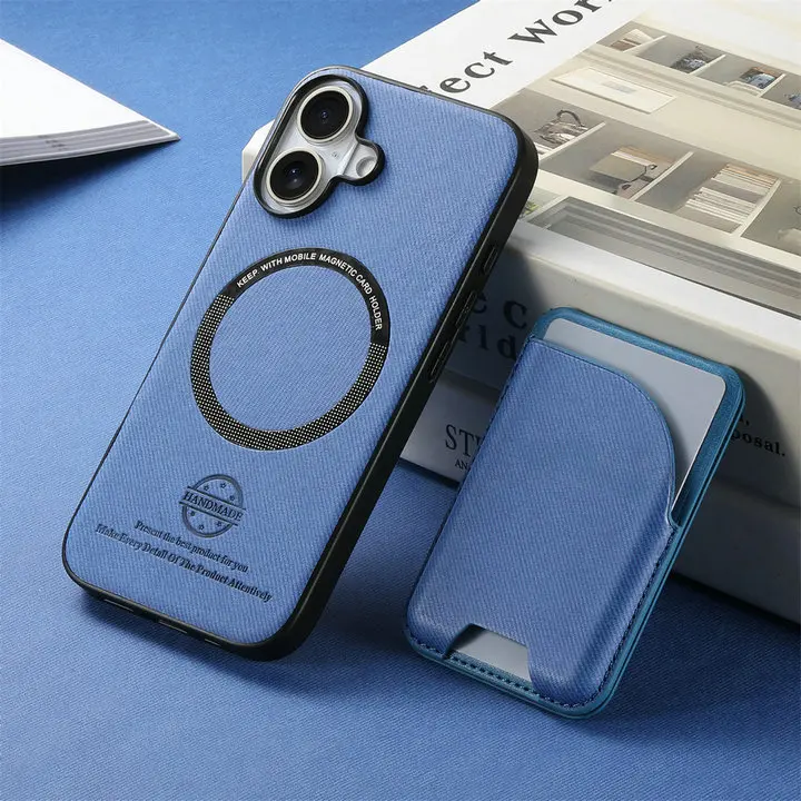 Luxury Detachable Leather Card Case with Magnetic Back Cover