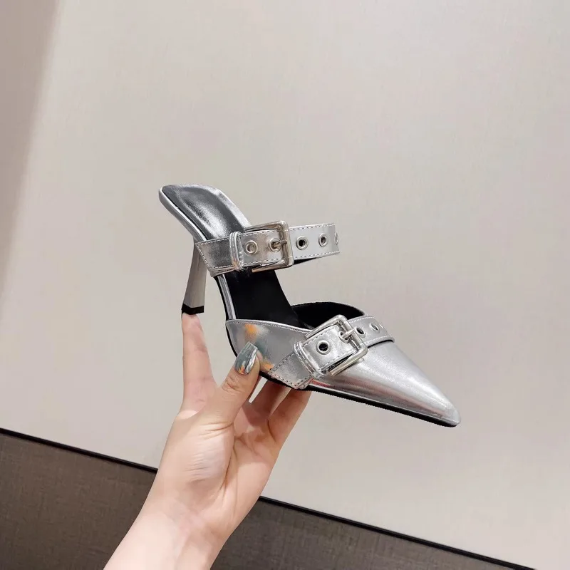 Leopardikujulise mustriga naiste Mul Sho seksikad teravate ninadega sussid kevad 2024 kõrged kontsad, plätud, Drs slingback sandaalid, pumbad_voghion.com