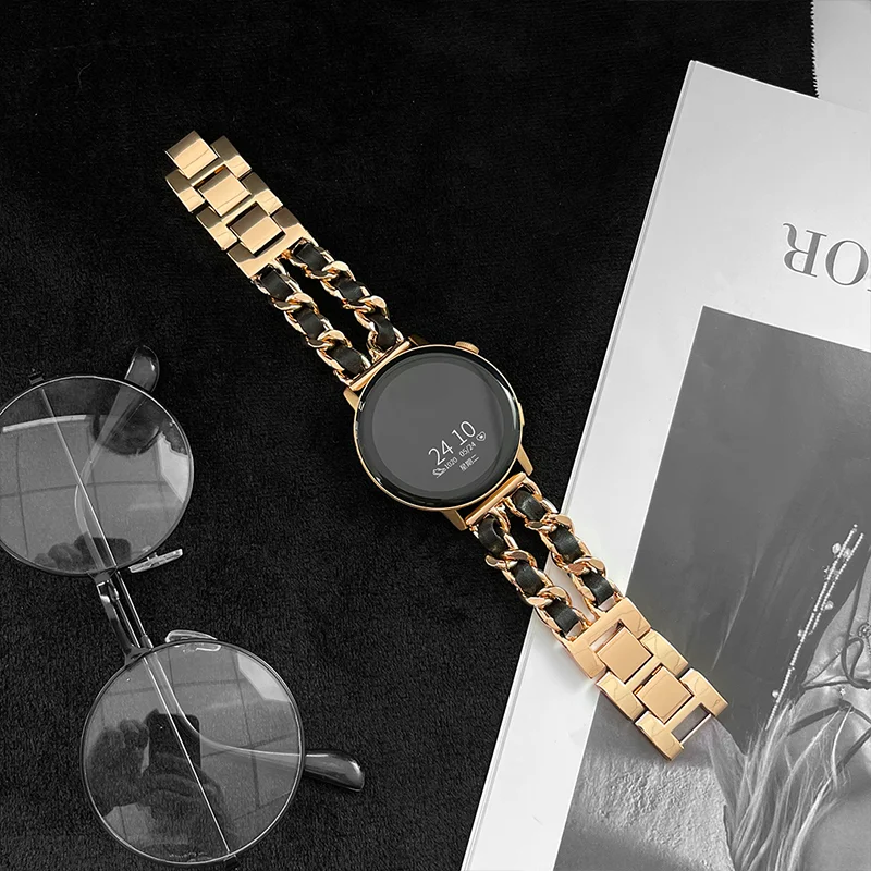 Luxury Leather and Metal Bracelet Watch Band - 20/22mm Premium Strap