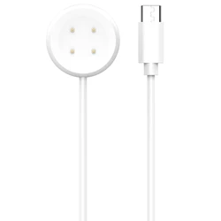Universal Smartwatch USB Charging Dock Adapter - Power Charge Cable for Smart Watch Accessories (Type C White)