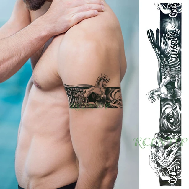 Autocollant de Faux Tatouage Temporaire Étanche motif Bande de Totem Tribal, Flash de Personnalité, sur la Taille, au Bras, Pied, pour Fille, Femme et Homme 5