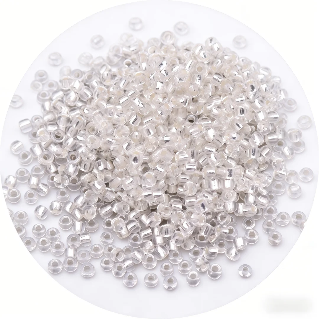 High-Quality Silver Core Glass Rice Beads for Handmade DIY Projects
