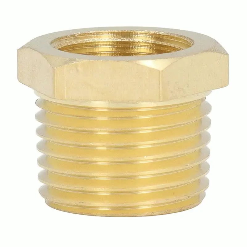 MroMax Raccordo per tubo filettato in ottone, 1/2 PT maschio x 1/8 PT femmina, adattatore per boccola esagonale per il collegamento di tubi con estremità di diverse dimensioni, 3 pezzi