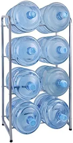 

Gallon Water Cooler Jug for 8 Bottles, 4-Tier Detachable Water Bottle Holder Heavy Duty Q235 Carbon Steel Water Jug Organizer w