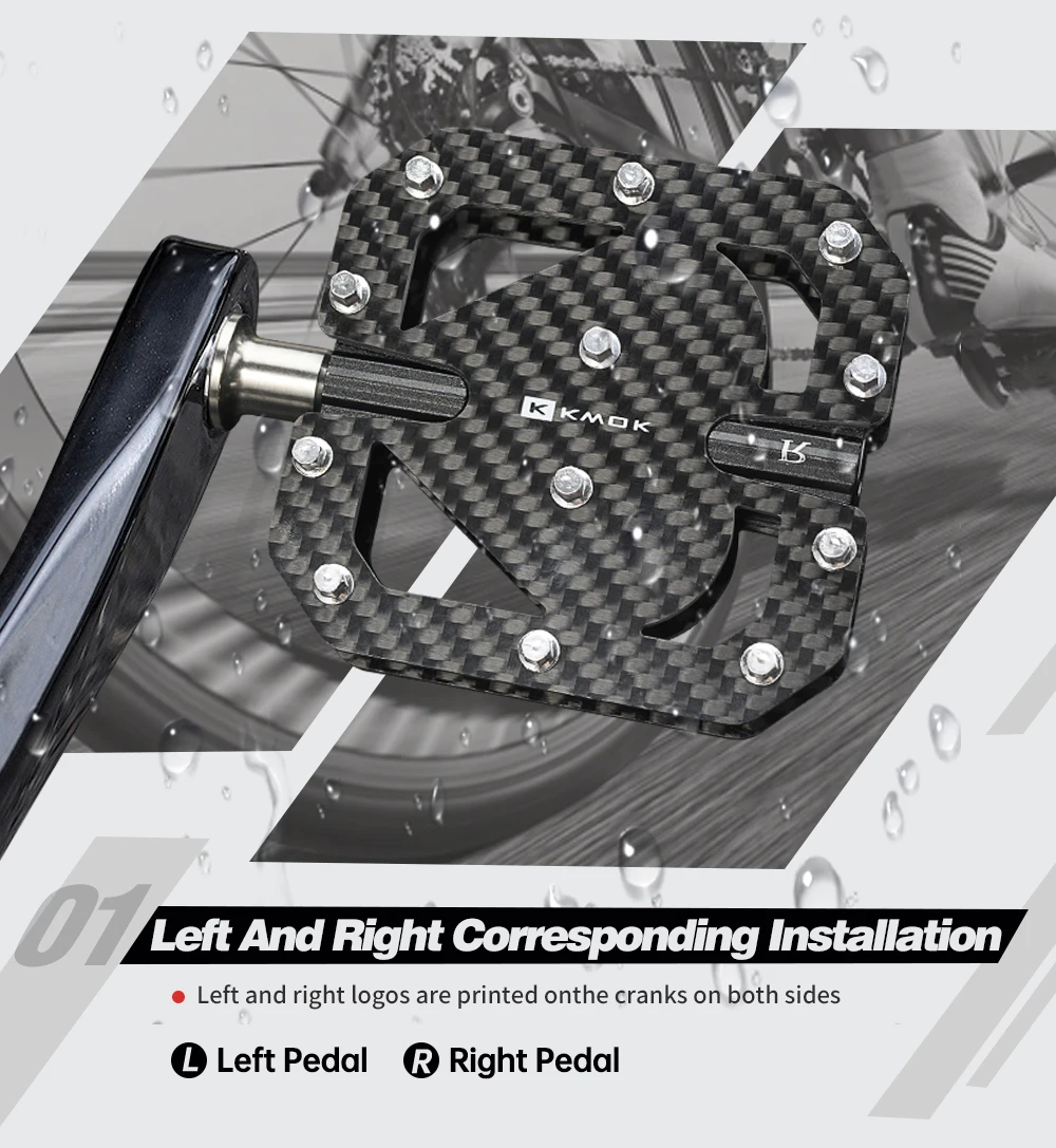 Description Picture 6 of itemKWOK T800 Carbon Fiber Bicycle Pedals TC4 Titanium Alloy Axle MTB Road Bike Pedals 3 Sealed Bearings Non-Slip Pedals Lover Gift