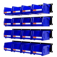 LEADLOONG Durable Wall Mount Organization 49.7*11.4 CM/19.6*4.5 INCH Metal Pegboard For Parts Bin Organizere 1