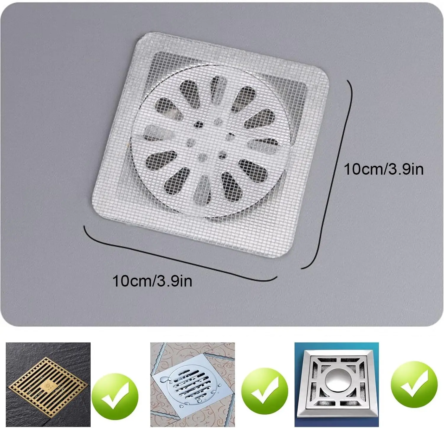 10/30/50/100 PCS Disposable Shower Drain Hair Catcher Floor Drain Sticker For Bathroom Bathtub Sink Kitchen Mesh Cover