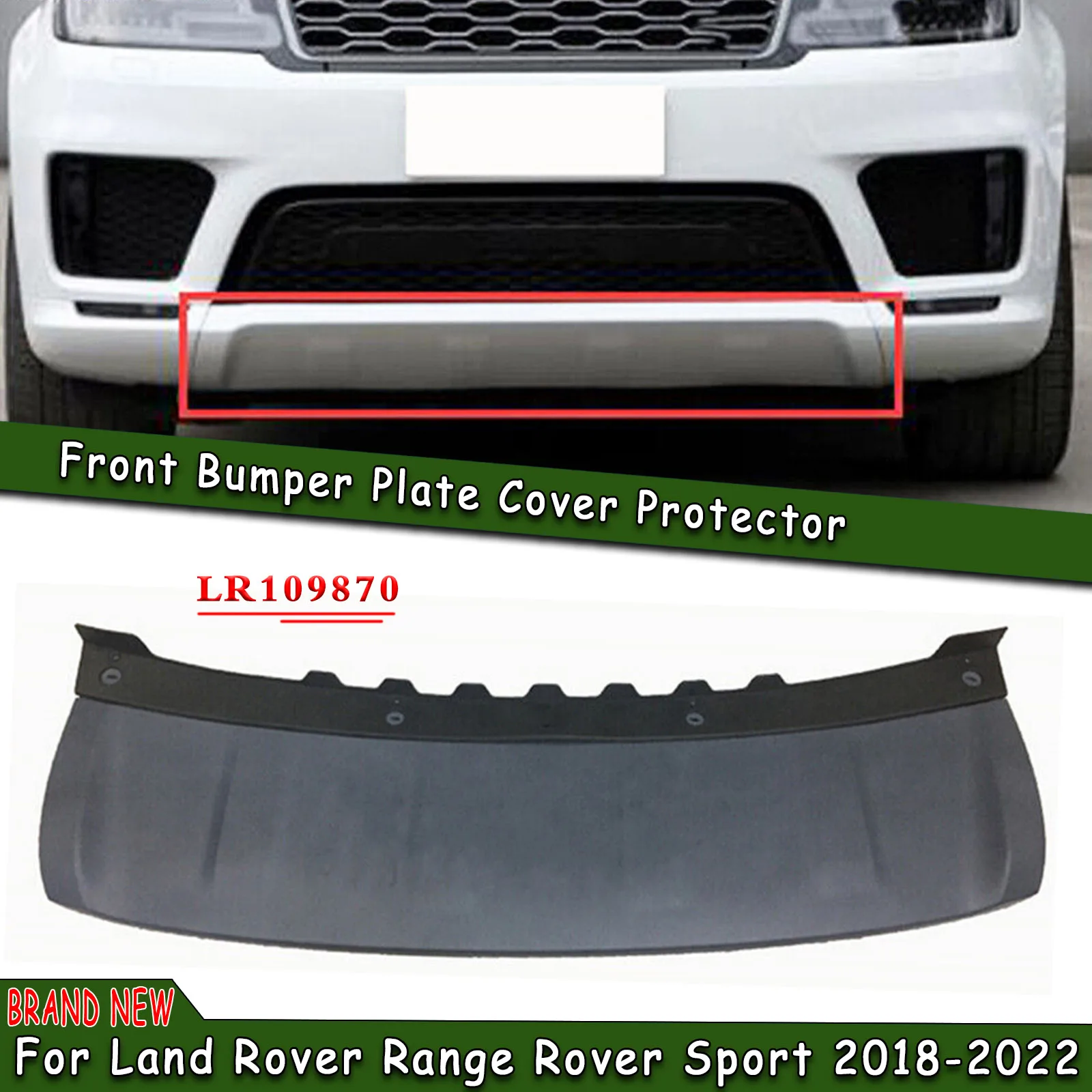 

Front Bumper Guard Skid Tow Protector Trailer Hook Board Auto Kit For Land Rover Range Rover Sport 2018-2022