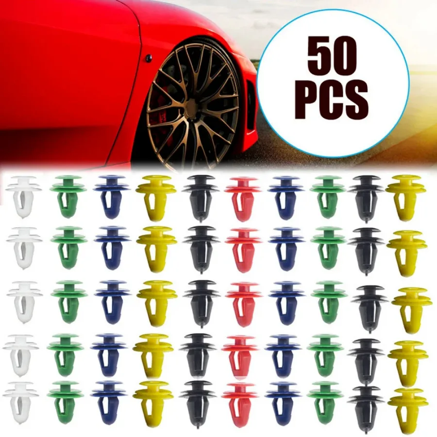 

50pcs Universal Car Door Panel Fixing Clips Fastener Trim Moulding Door Panel Clips Retainer 9mm Hole Car Interior Accessories