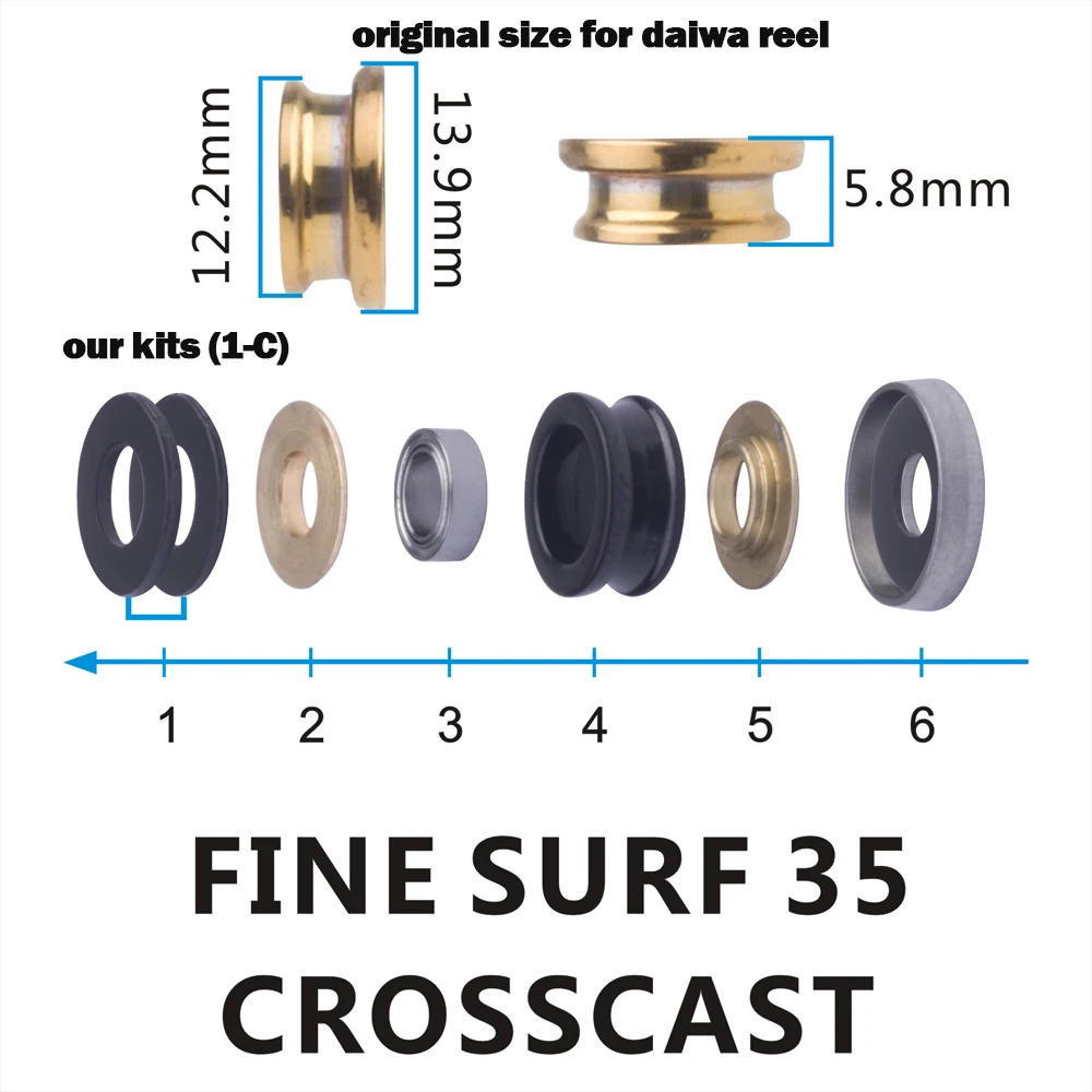 BassLegend For Daiwa Reel Fishing SIC Line Thread Guide Roller And Ball Bearing For Spinner Reel spinning fishing accessory
