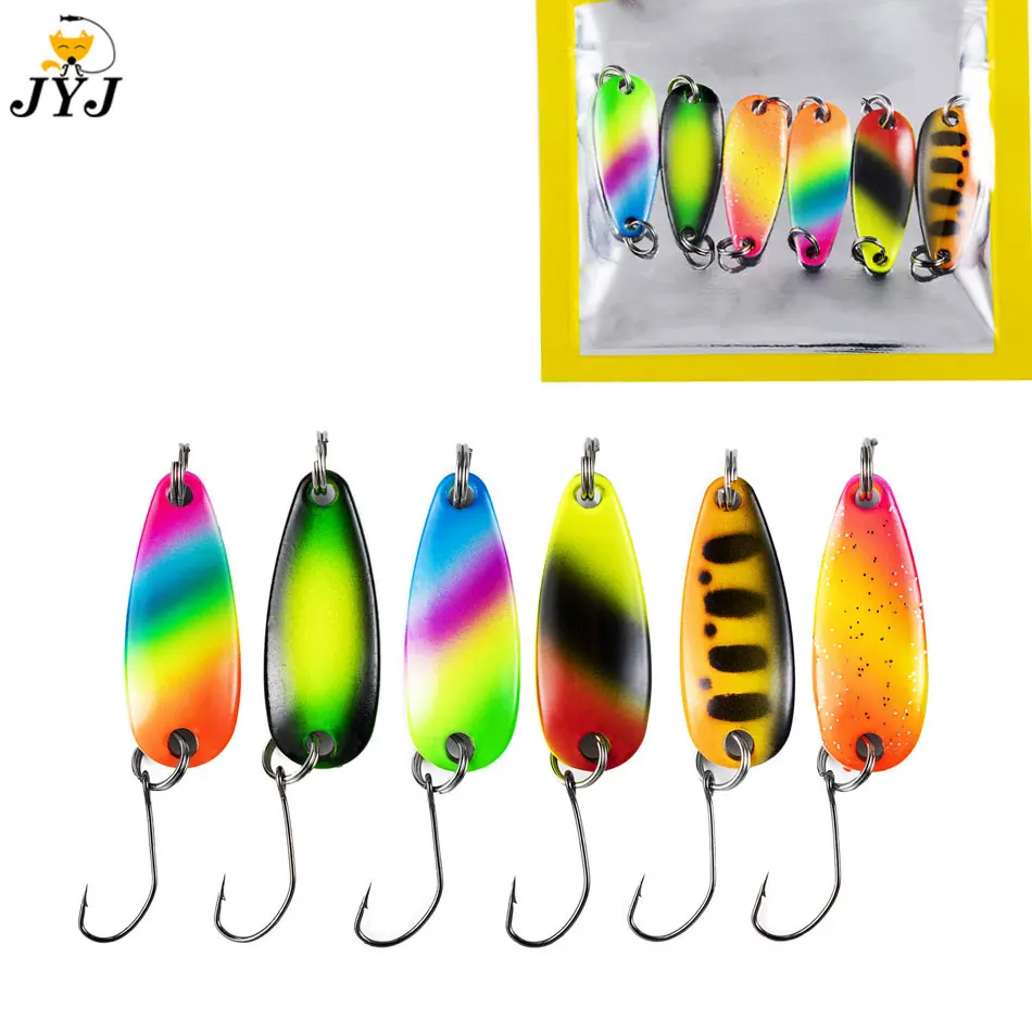 

JYJ 3g 2.8cm fishing trout lure bait ,metal spoon bait lure ,spinner rattle wobbler spoon bait