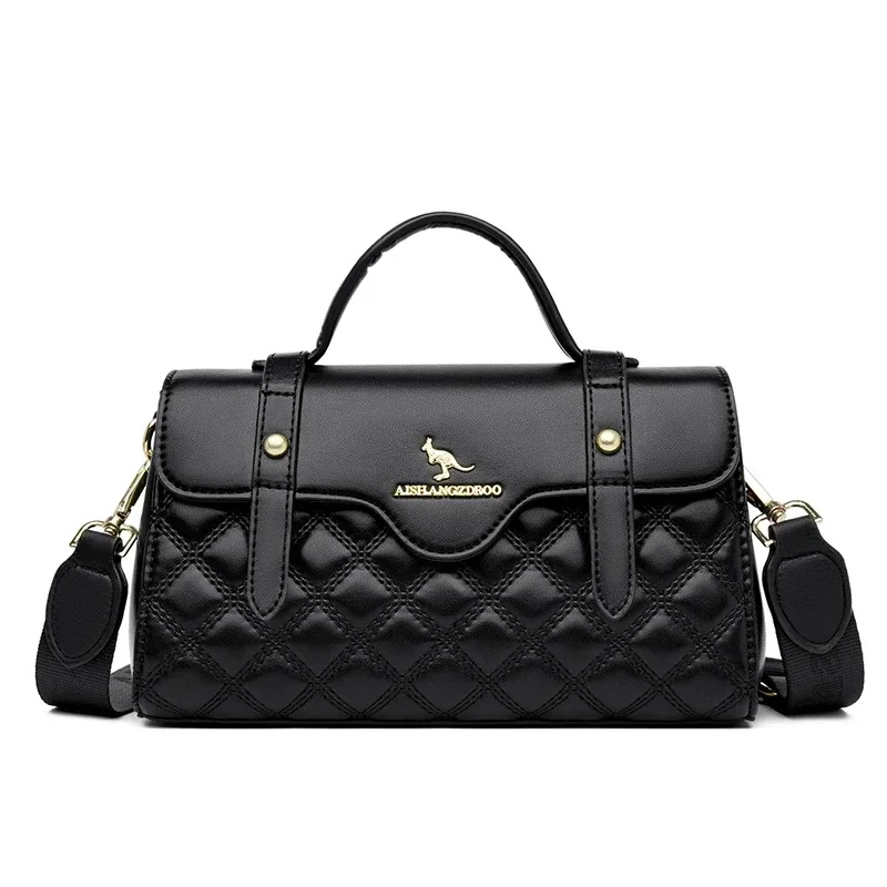Bolsos de mano de diseñador de lujo para mujer, pequeños bolsos casuales de cuero para mujer, bolso cruzado ancho de moda, bolso principal 2024