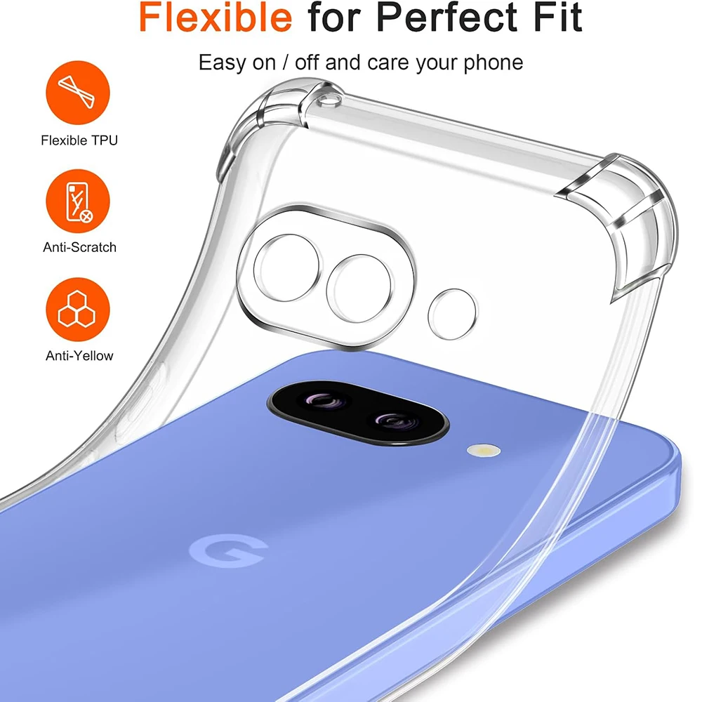 Shockproof Transparent Silicone Soft Case - Ultra Thin Clear Back Cover TPU Shell
