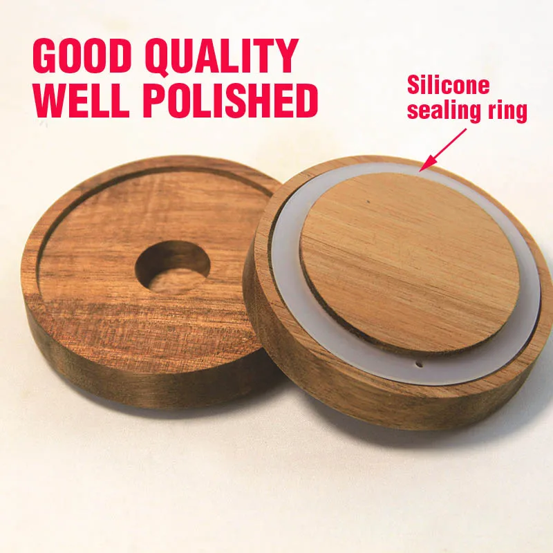 Food Cover Kitchen Utensils Acacia Wood Sealing Lid 1PC