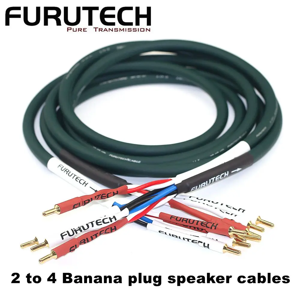 

Furutech mu-4T OFC 7N 4-core 2 banana to 4 Banana Plug Connector Speaker Cable HiFi Audio power amplifier connection cable
