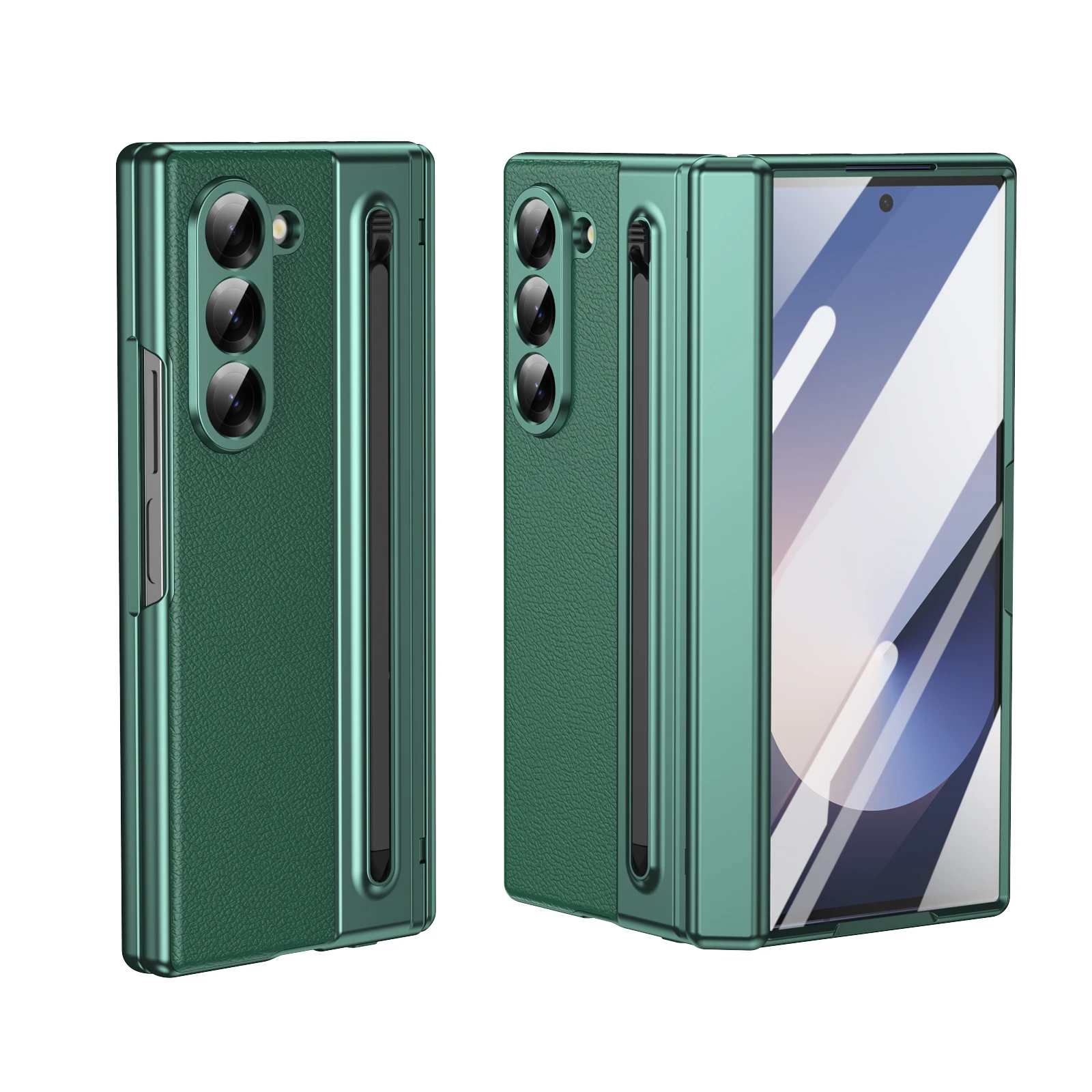 Leather Phone Case with Outer Screen Protection and S Pen Slot