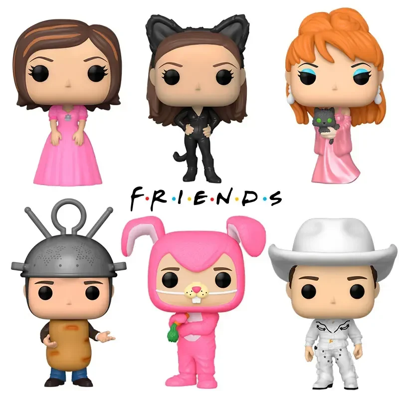 Funko American Tv Series Pop Friends Pink Chandler Bing 1066 # Joe Tribbiani 1067 # Vinyl Action Figures Collection Model Kids