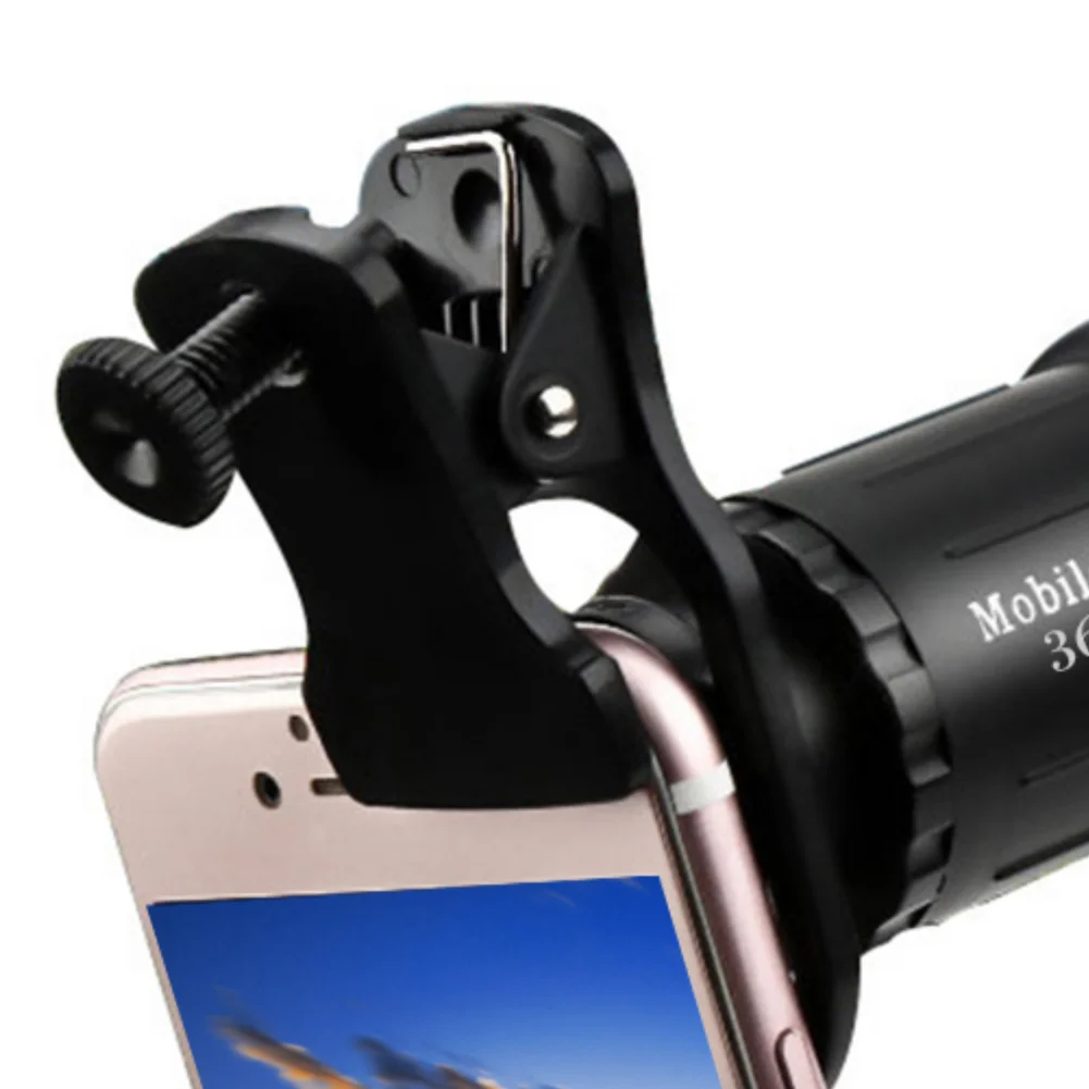 Obiettivo della fotocamera del telefono cellulare 18/28/36X Zoom clip-on Telescopio monoculare Telecamera del telefono Teleobiettivo per campeggio Caccia Sport - immagine 2
